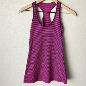 lululemon athletica Purple Striped Racerback Tank